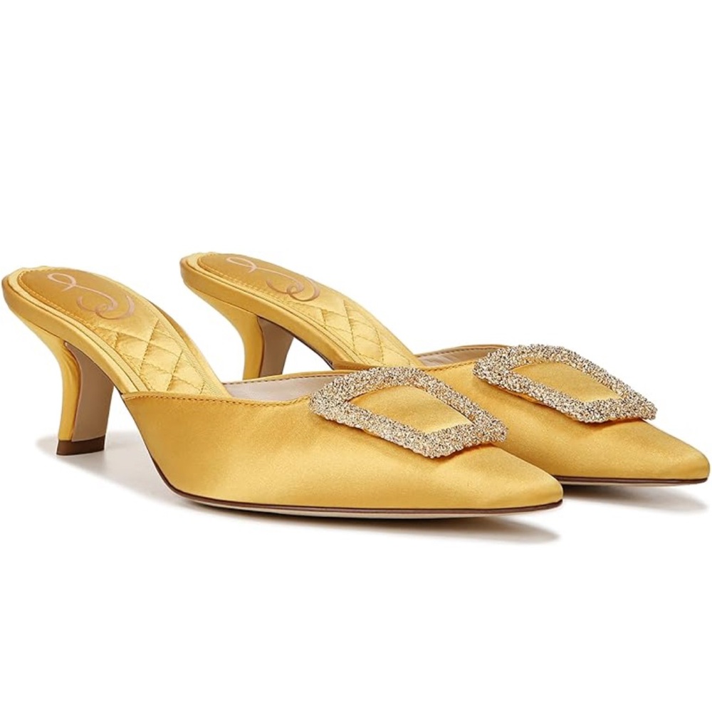 Sam Edelman Satin Women's Mules with Glitter Buckle